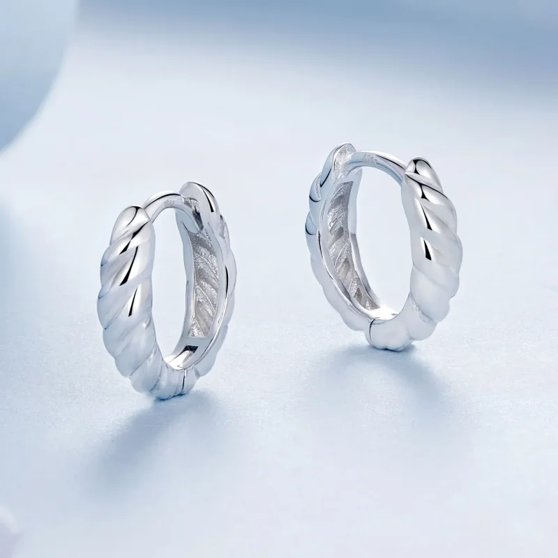 (immagine per) Orecchini twist metallici stile PANDORA - BSE1024-S - Visualizza 3