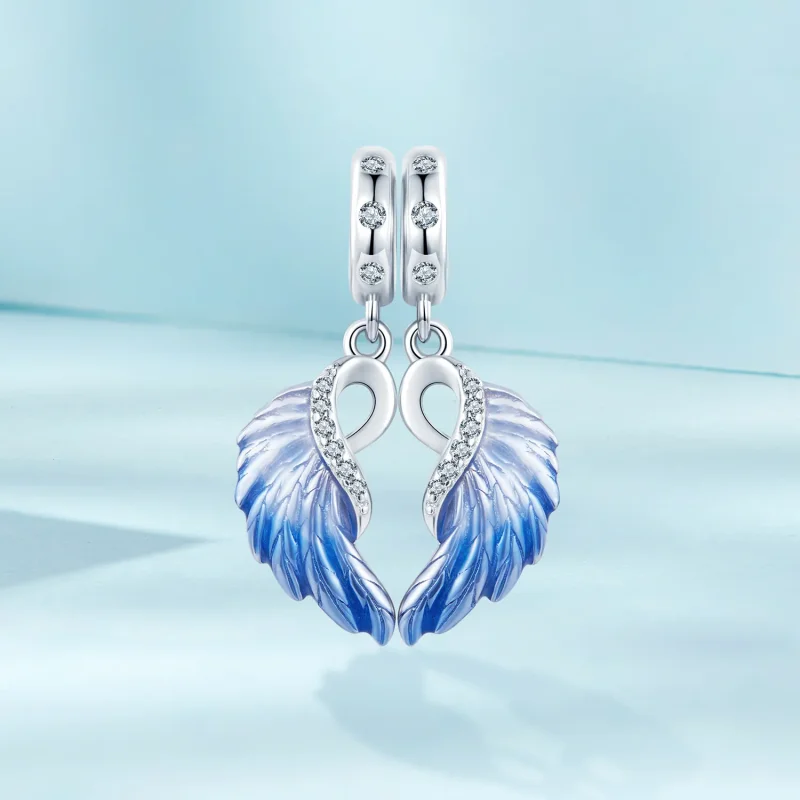 (immagine per) Pendente doppio ali blu stile PANDORA - SCC2781 - Visualizza 2