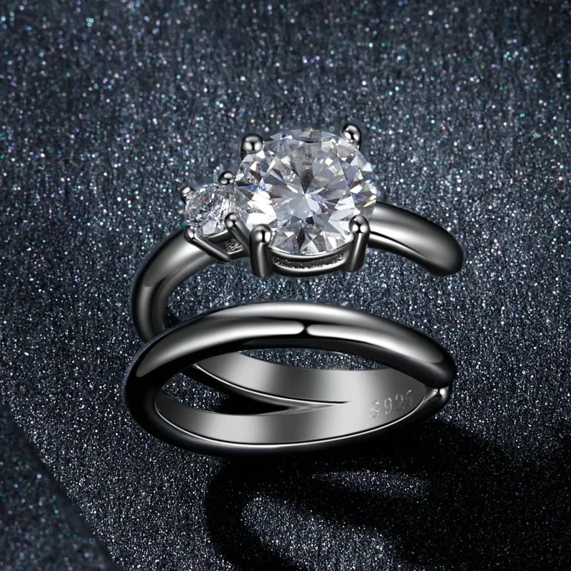 (immagine per) Polsino auricolare in doppia moissanite stile PANDORA (con un certificato) - MSE - Visualizza 2