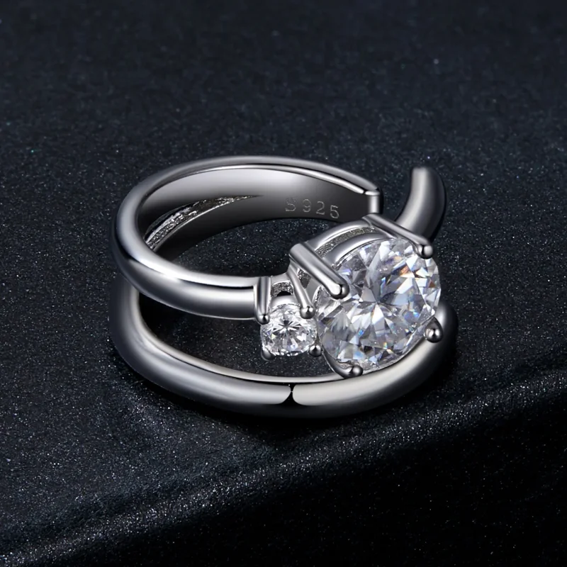 (immagine per) Polsino auricolare in doppia moissanite stile PANDORA (con un certificato) - MSE - Visualizza 3