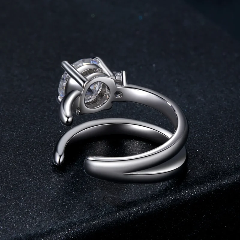 (immagine per) Polsino auricolare in doppia moissanite stile PANDORA (con un certificato) - MSE - Visualizza 4