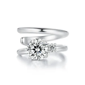 (immagine per) Polsino auricolare in doppia moissanite stile PANDORA (con un certificato) - MSE058