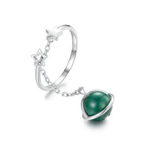 (immagine per) Stile PANDORA Anello aperto in malachite naturale - SCR1034-E