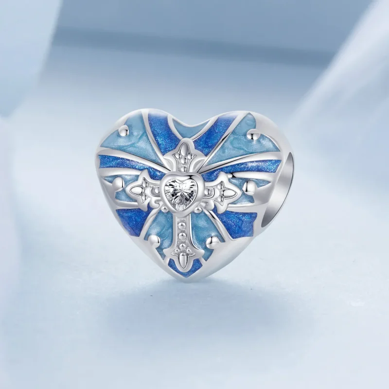 (immagine per) Stile PANDORA Ciondolo croce a forma di cuore - BSC1024 - Visualizza 2