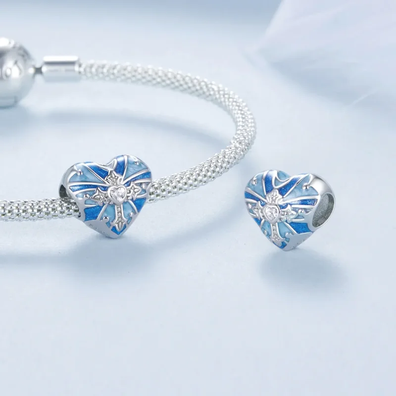 (immagine per) Stile PANDORA Ciondolo croce a forma di cuore - BSC1024 - Visualizza 4