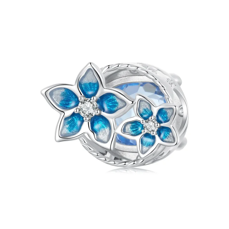 (immagine per) Stile PANDORA Piccolo ciondolo a forma di fiore delphinium - BSC1029