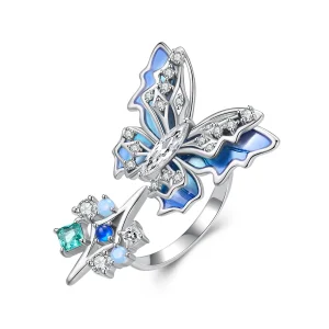 Anello a farfalla in stile PANDORA - YIR247-E (immagine per) Anello a farfalla in stile PANDORA - YIR247-E