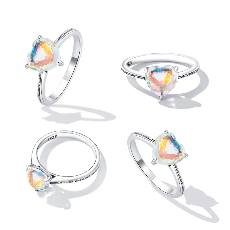 (immagine per) Anello a forma di cuore colorato stile PANDORA - BSR252 - Visualizza 2