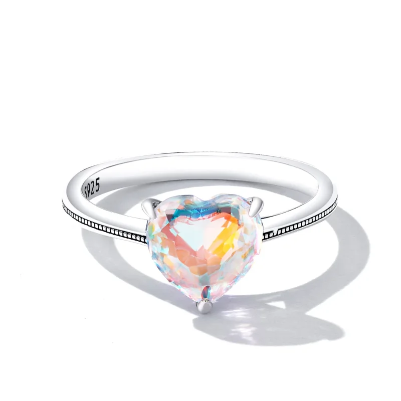 (immagine per) Anello a forma di cuore colorato stile PANDORA - BSR252 - Visualizza 3