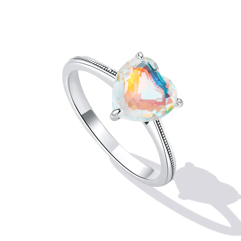 (immagine per) Anello a forma di cuore colorato stile PANDORA - BSR252 - Visualizza 5