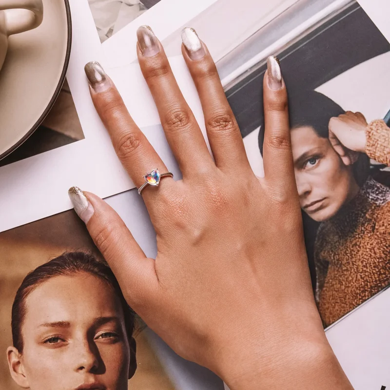 (immagine per) Anello a forma di cuore colorato stile PANDORA - BSR252 - Visualizza 7