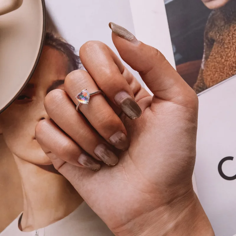 (immagine per) Anello a forma di cuore colorato stile PANDORA - BSR252 - Visualizza 8