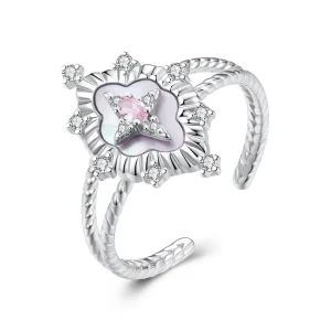 Anello aperto in conchiglia rosa Starlight in stile PANDORA - YIR244-E (immagine per) Anello aperto in conchiglia rosa Starlight in stile PANDORA - YIR244-E