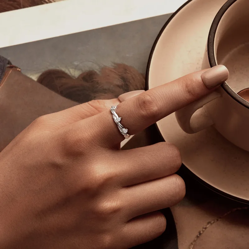 (immagine per) Anello con cordino a bottone semplice stile PANDORA - BSR586 - Visualizza 6