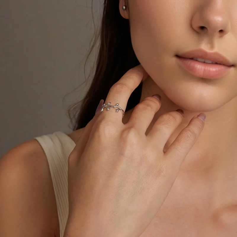 (immagine per) Anello foglia stile PANDORA - BSR581 - Visualizza 9