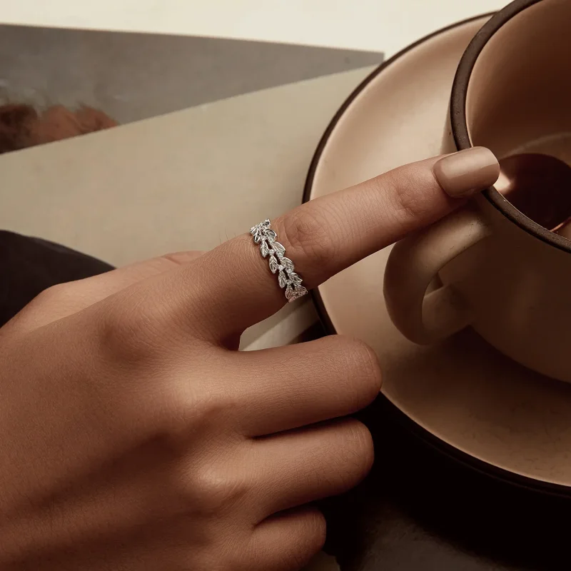 (immagine per) Anello foglia stile PANDORA - BSR600 - Visualizza 6