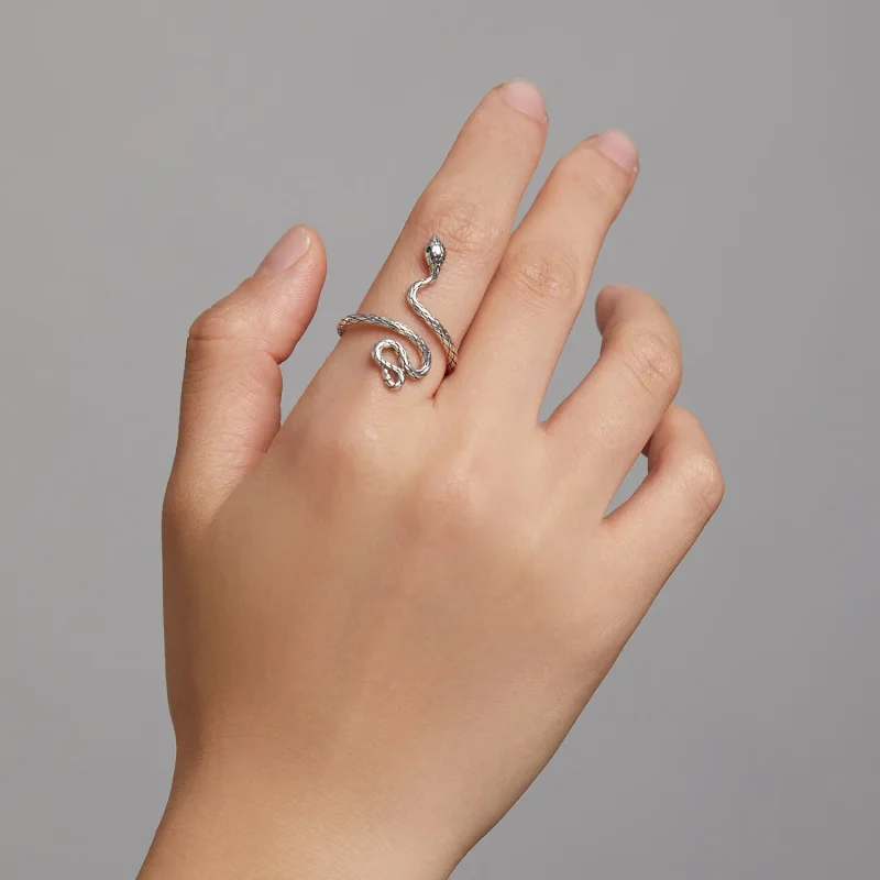 (immagine per) Anello in argento stile PANDORA con serpente - BSR199 - Visualizza 8