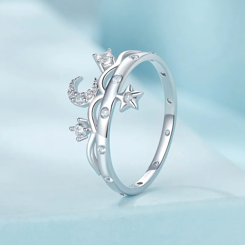 (immagine per) Anello Stella e Luna Stile PANDORA - SCR1046 - Visualizza 2