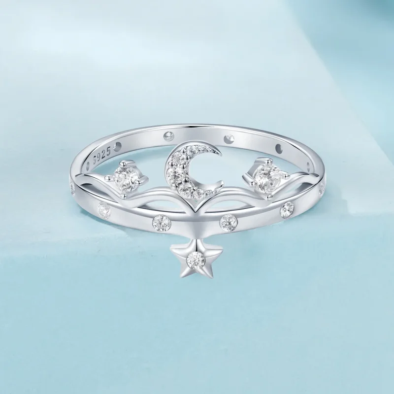 (immagine per) Anello Stella e Luna Stile PANDORA - SCR1046 - Visualizza 3