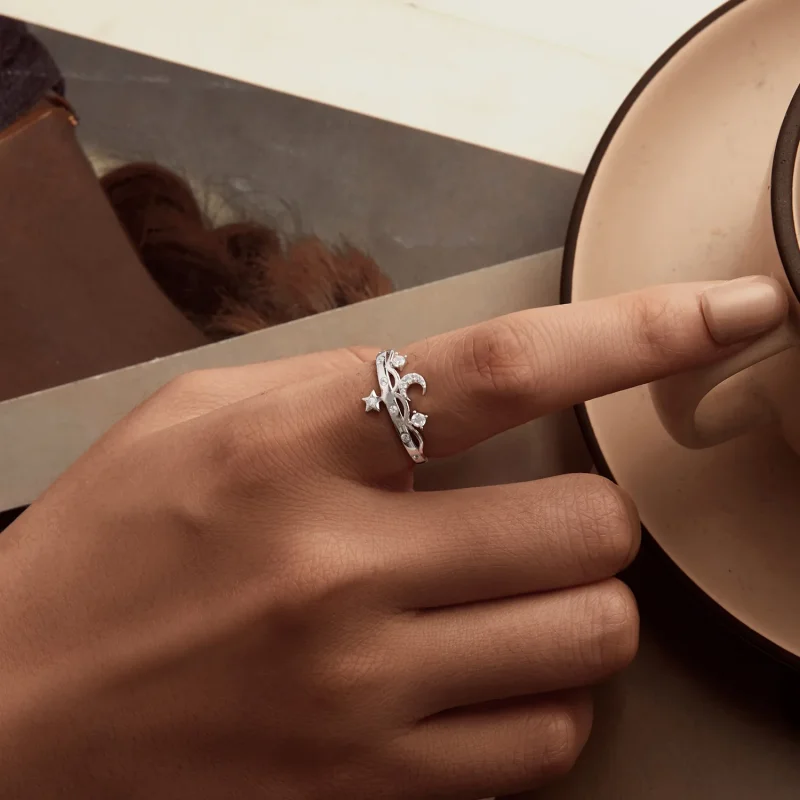(immagine per) Anello Stella e Luna Stile PANDORA - SCR1046 - Visualizza 5