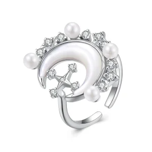 (immagine per) Anello stile PANDORA con luna crescente - YIR243-E