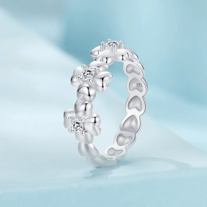 (immagine per) Anello stile PANDORA con quadrifoglio - SCR1045 - Visualizza 2