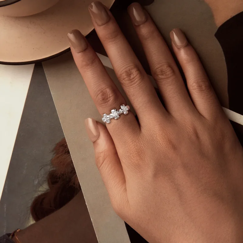 (immagine per) Anello stile PANDORA con quadrifoglio - SCR1045 - Visualizza 4