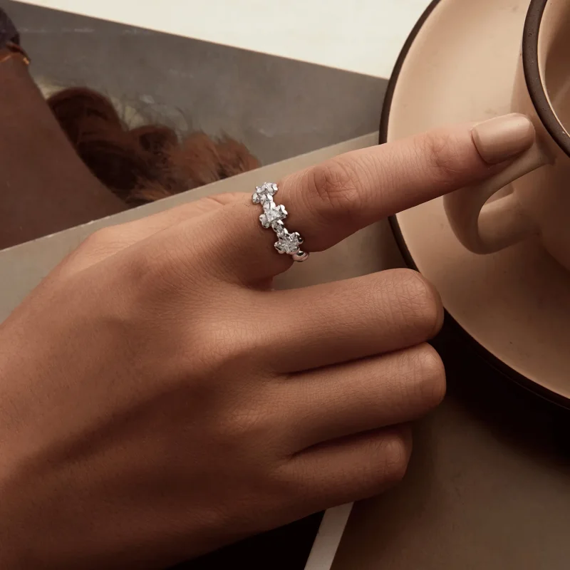 (immagine per) Anello stile PANDORA con quadrifoglio - SCR1045 - Visualizza 5