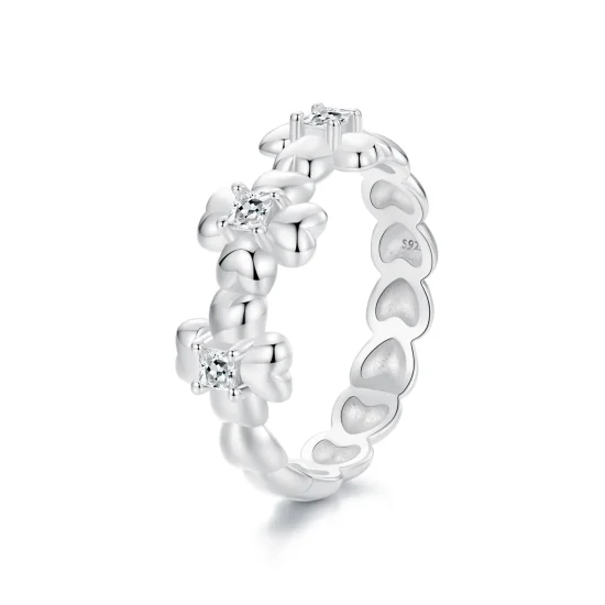 (immagine per) Anello stile PANDORA con quadrifoglio - SCR1045