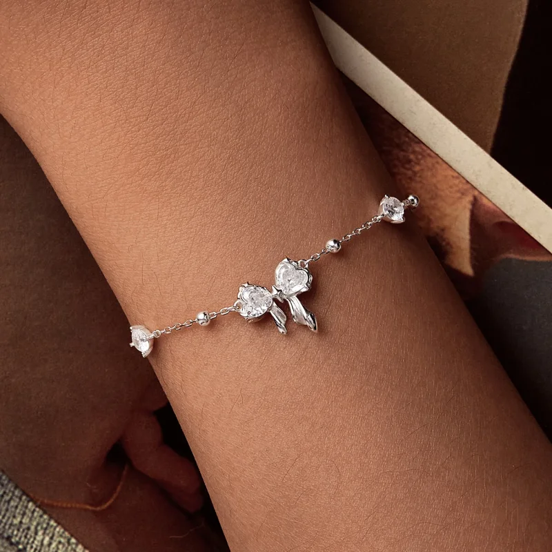 (immagine per) Bracciale con fiocco scintillante stile PANDORA - BSB188 - Visualizza 3