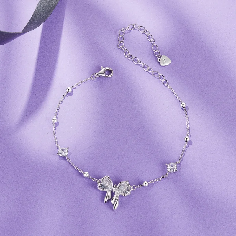 (immagine per) Bracciale con fiocco scintillante stile PANDORA - BSB188 - Visualizza 2