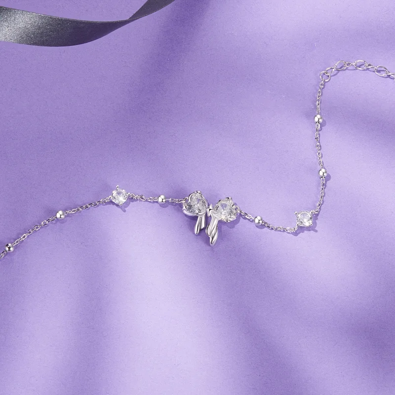 (immagine per) Bracciale con fiocco scintillante stile PANDORA - BSB188 - Visualizza 4