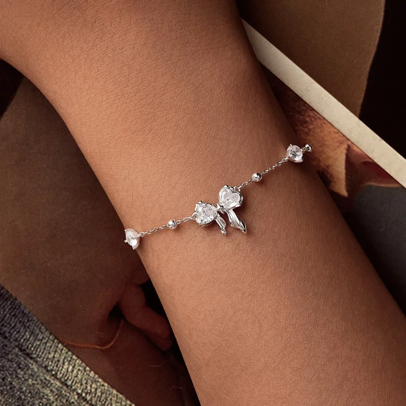 (immagine per) Bracciale con fiocco scintillante stile PANDORA - BSB188 - Visualizza 5