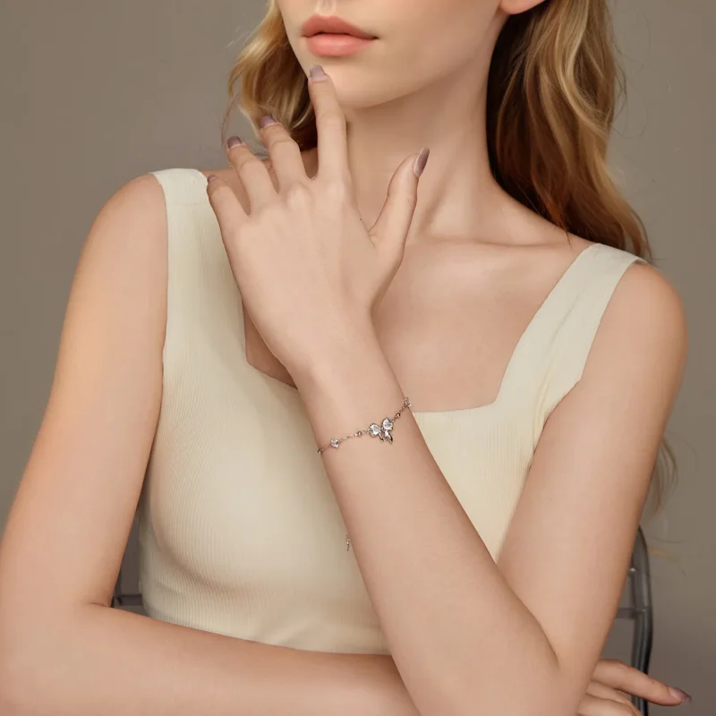 (immagine per) Bracciale con fiocco scintillante stile PANDORA - BSB188 - Visualizza 8