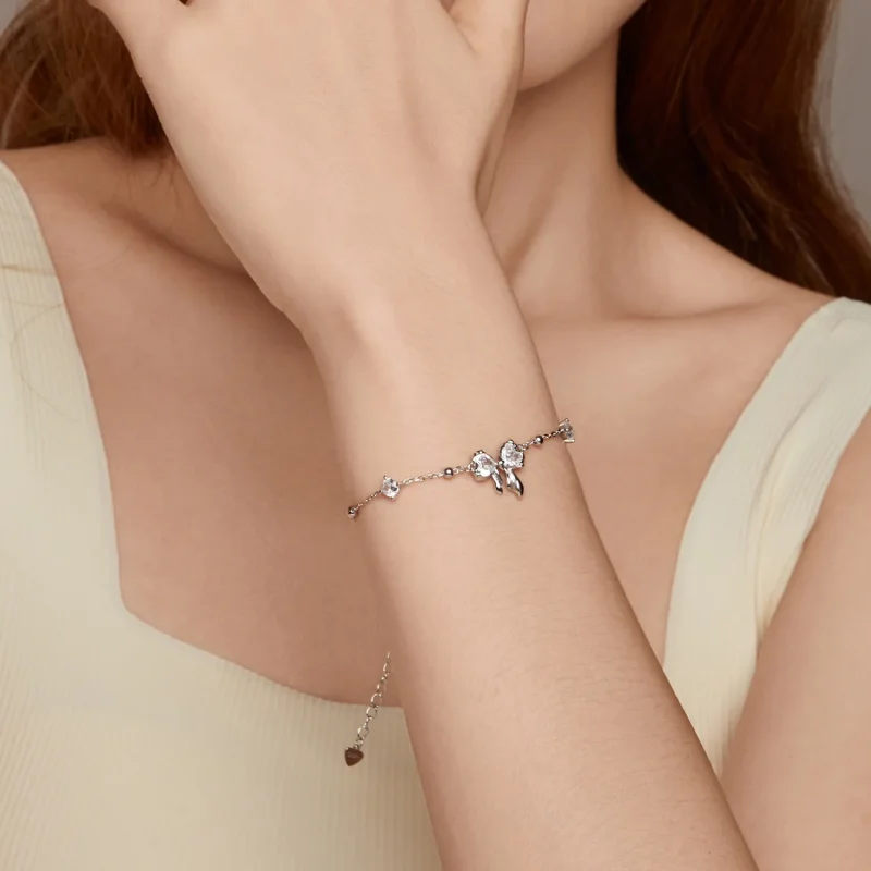 (immagine per) Bracciale con fiocco scintillante stile PANDORA - BSB188 - Visualizza 9