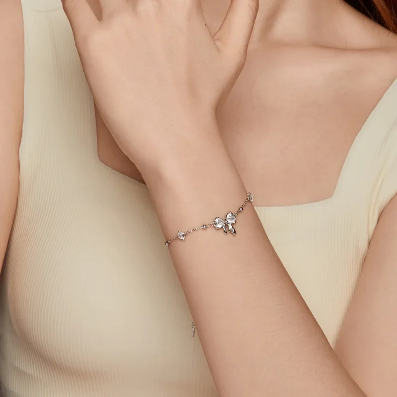 (immagine per) Bracciale con fiocco scintillante stile PANDORA - BSB188 - Visualizza 10