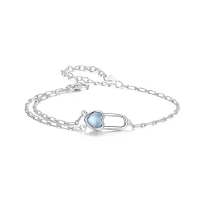 (immagine per) Bracciale in acquamarina naturale stile PANDORA - BSB191