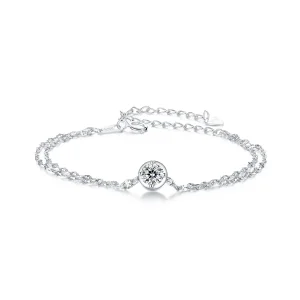 (immagine per) Bracciale PANDORA Style Moissanite a doppia piastrella da 0,5 ct (con un certificato) - MSB020