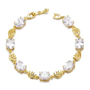 (immagine per) Bracciale stile PANDORA Stella e Luna - YIB068-B