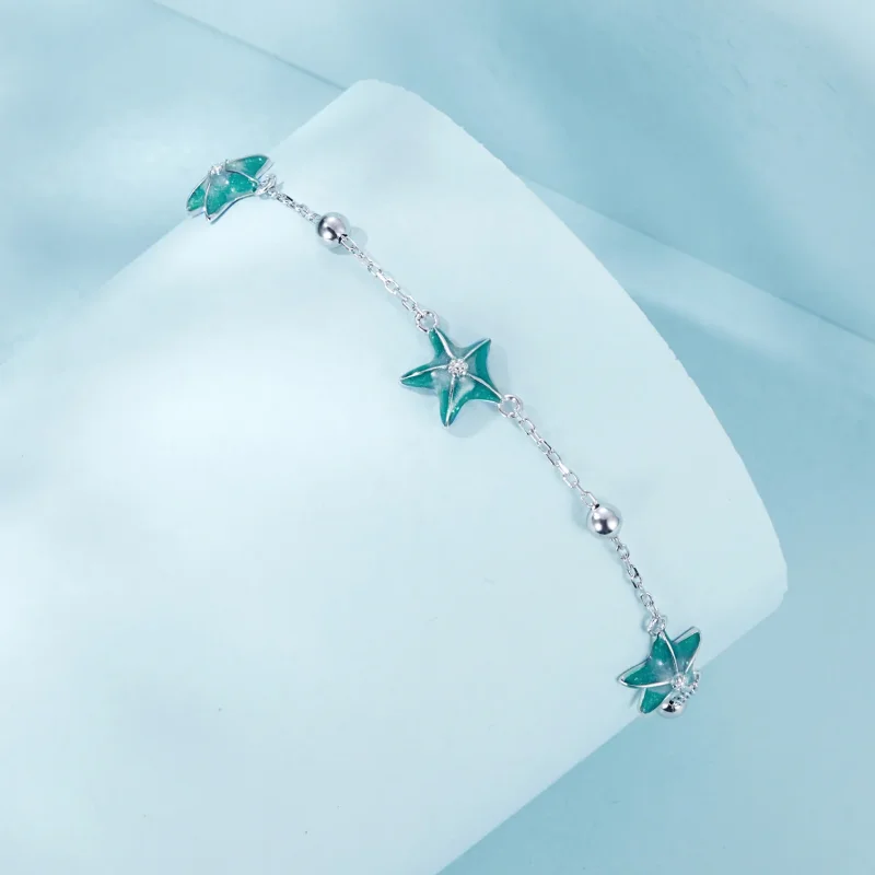 (immagine per) Cavigliera stile PANDORA Starfish Teal - SCT026 - Visualizza 2