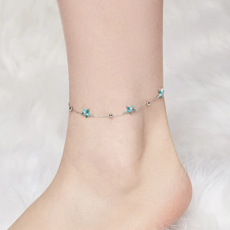 (immagine per) Cavigliera stile PANDORA Starfish Teal - SCT026 - Visualizza 4