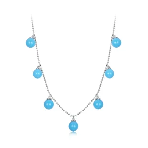(immagine per) Collana clavicola blu turchese stile PANDORA - BSN405