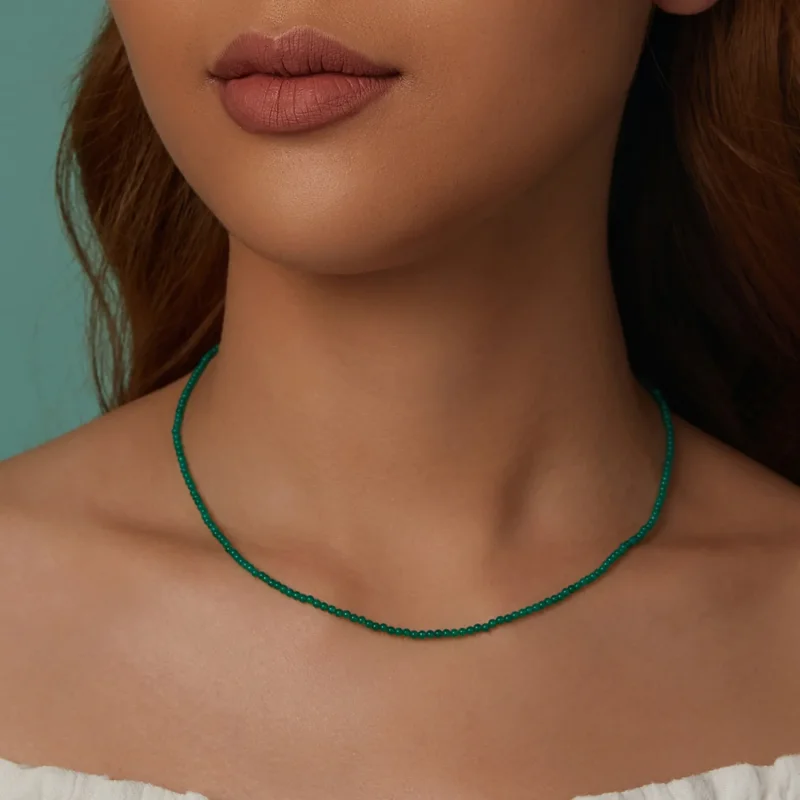 (immagine per) Collana clavicola in agata verde stile PANDORA - BSN403 - Visualizza 3