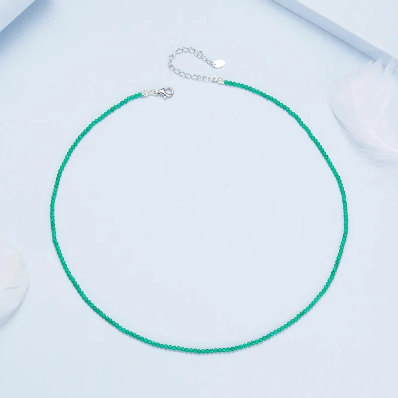 (immagine per) Collana clavicola in agata verde stile PANDORA - BSN403 - Visualizza 4