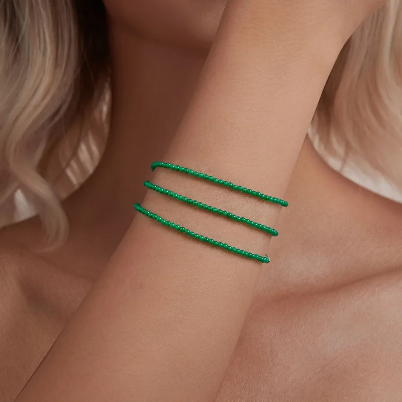 (immagine per) Collana clavicola in agata verde stile PANDORA - BSN403 - Visualizza 7