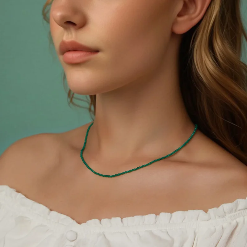 (immagine per) Collana clavicola in agata verde stile PANDORA - BSN403 - Visualizza 8