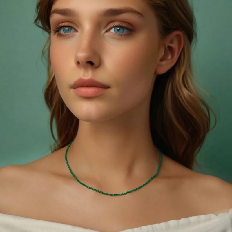 (immagine per) Collana clavicola in agata verde stile PANDORA - BSN403 - Visualizza 9