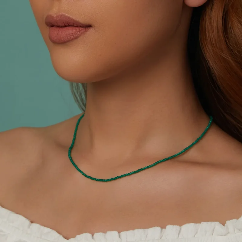 (immagine per) Collana clavicola in agata verde stile PANDORA - BSN403 - Visualizza 11