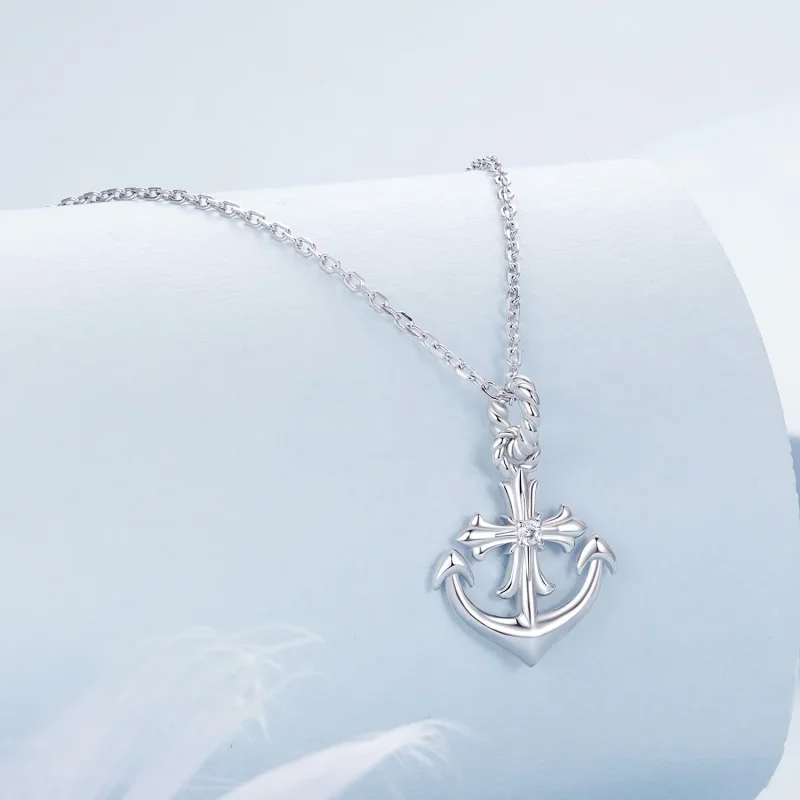 (immagine per) Collana con ancora in stile PANDORA - BSN393 - Visualizza 2