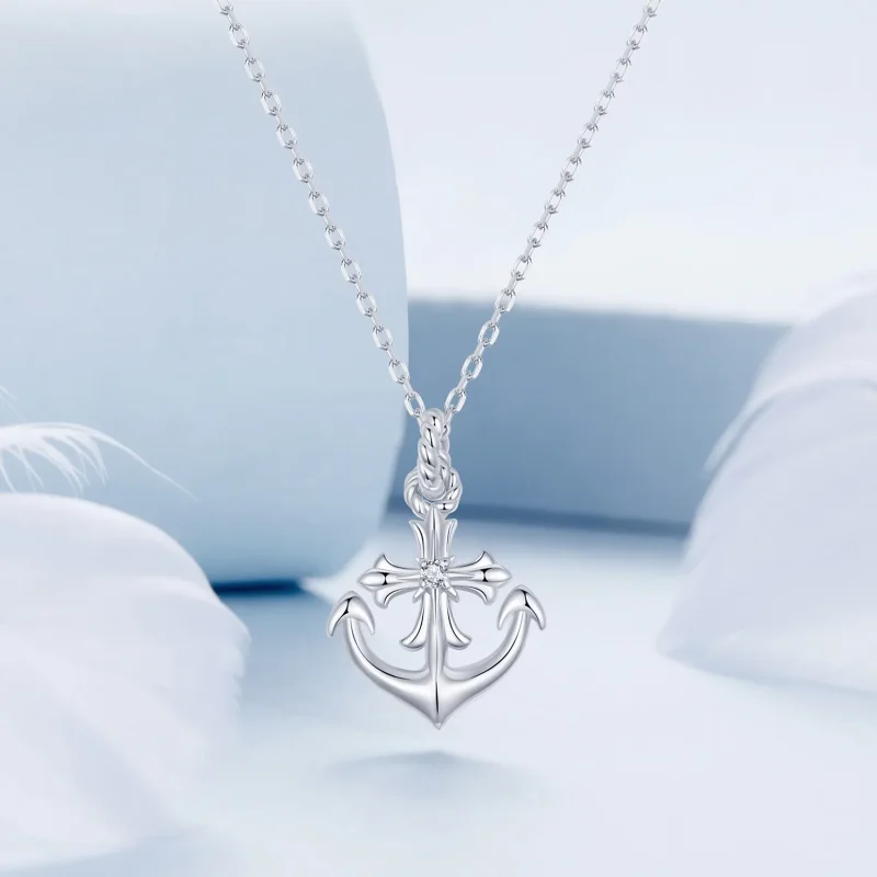 (immagine per) Collana con ancora in stile PANDORA - BSN393 - Visualizza 3